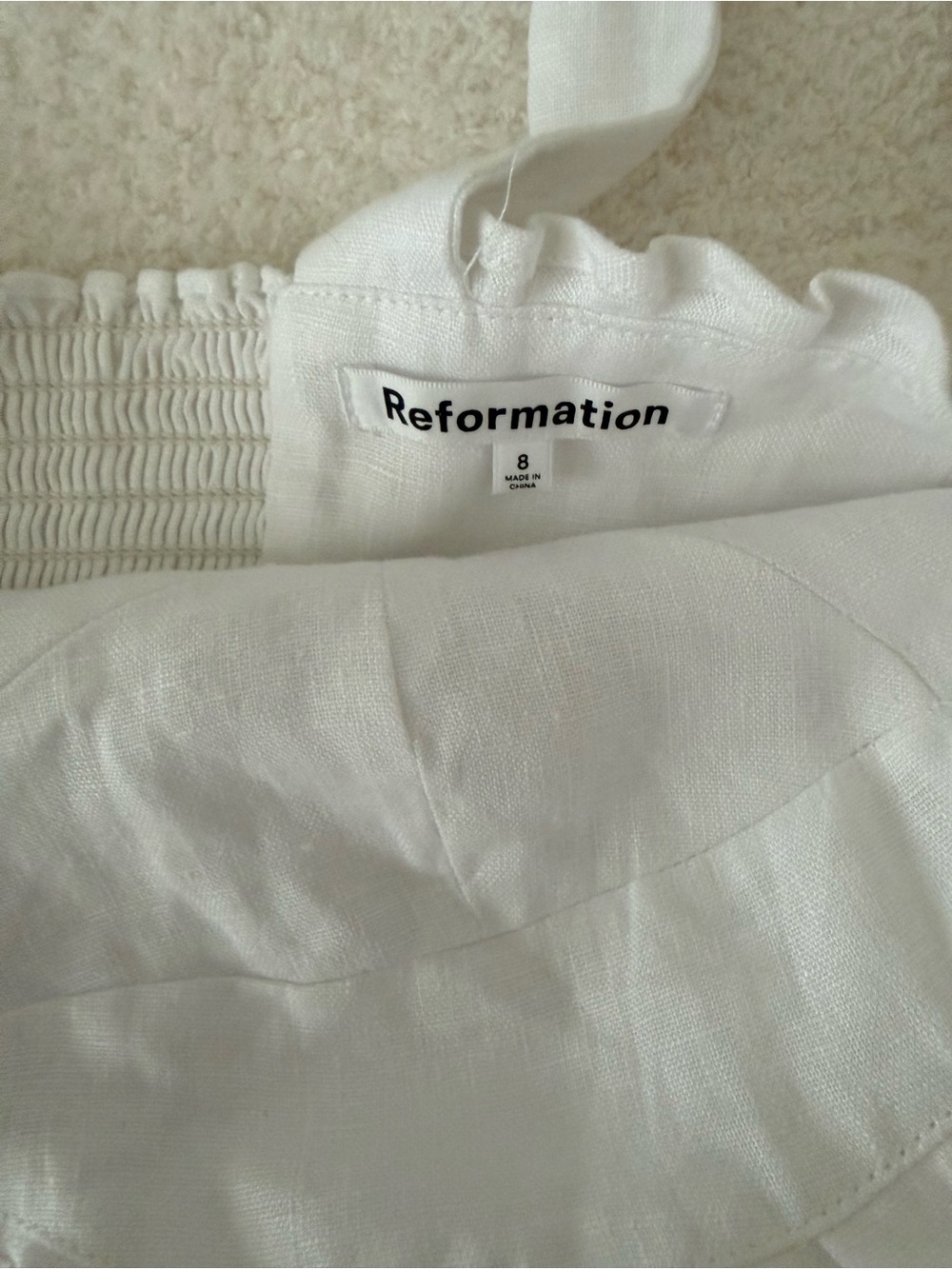 Reformation White Ruffle-Hem Mini Dress - Picture 4 of 5